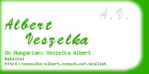 albert veszelka business card